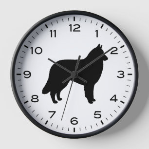 Belgian Tervuren Dog Silhouette Clock