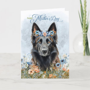 Belgian Tervuren Dog Wildflower Mother's Day Holiday Card