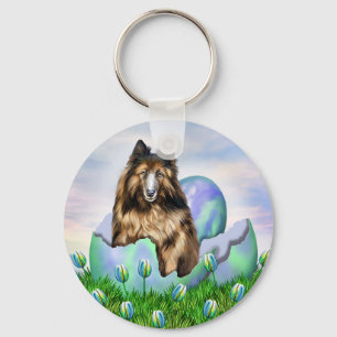 Belgian Tervuren Easter Keychain