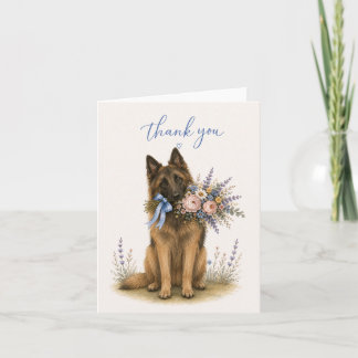 Belgian Tervuren Flower Bouquet Thank You Card