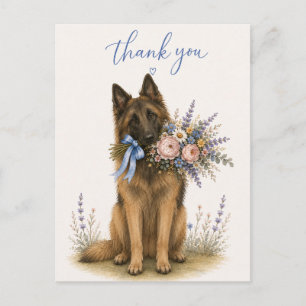 Belgian Tervuren Flower Bouquet Thank You Postcard