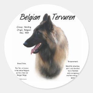 Belgian Tervuren History; All about Tervurens Classic Round Sticker
