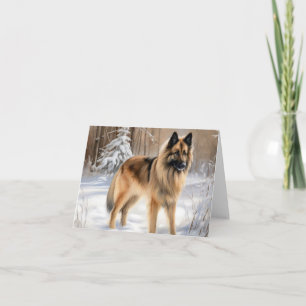 Belgian Tervuren Let It Snow Christmas  Card