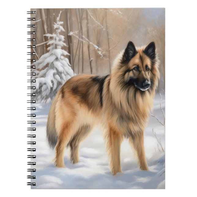 Belgian Tervuren Let It Snow Christmas  Notebook (Front)
