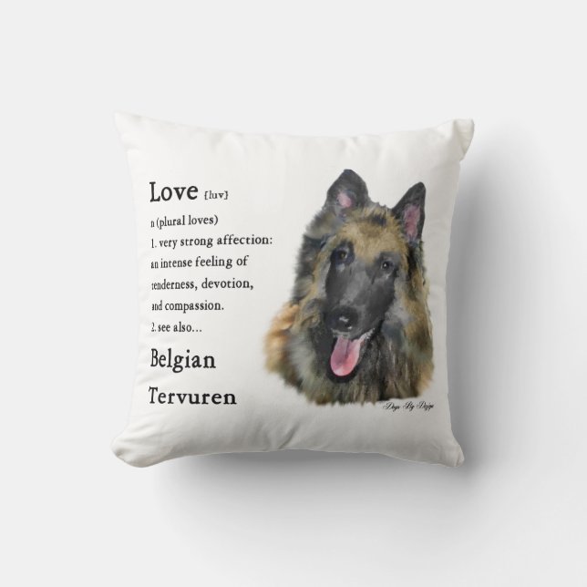 Belgian Tervuren Love Is Cushion (Front)