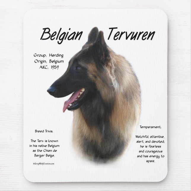 Belgian Tervuren Meet the Breed Mouse Mat (Front)