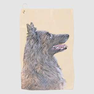 Belgian Tervuren Painting - Cute Original Dog Art Golf Towel