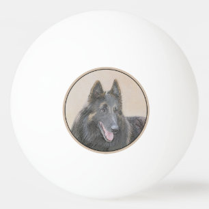 Belgian Tervuren Painting - Cute Original Dog Art Ping Pong Ball