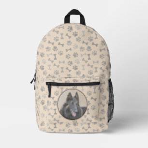 Belgian Tervuren Painting - Cute Original Dog Art Printed Backpack