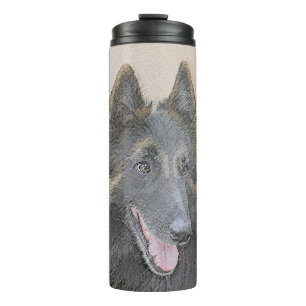 Belgian Tervuren Painting - Cute Original Dog Art Thermal Tumbler