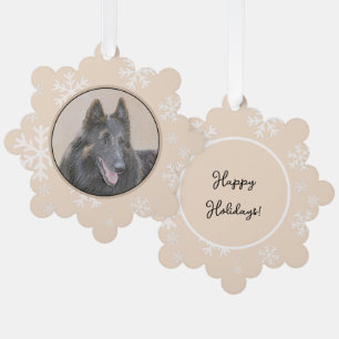 Belgian Tervuren Painting - Cute Original Dog Art Tree Decoration Card