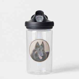 Belgian Tervuren Painting - Cute Original Dog Art Water Bottle