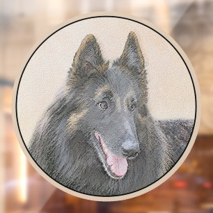 Belgian Tervuren Painting - Cute Original Dog Art Window Cling