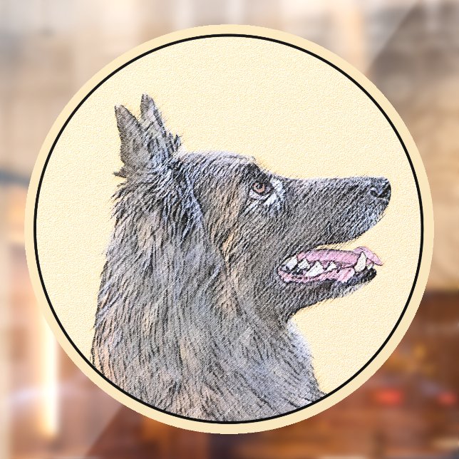 Belgian Tervuren Painting - Cute Original Dog Art Window Cling (Sheet 2)
