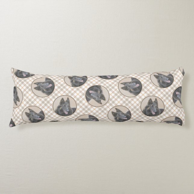 Belgian Tervuren Shepherd Fawn Painting Dog Art Body Cushion (Front)