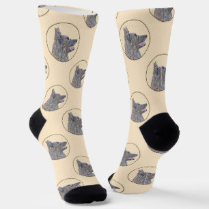 Belgian Tervuren Shepherd Mahogany Painting Art Socks