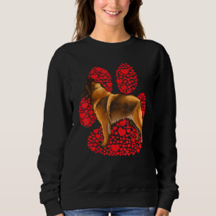 Belgian Tervuren Valentines Day Dog Love Paw Sweatshirt