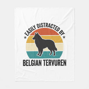 Belgian Tervuren Vintage Dog Lover Shirt Design_1 Fleece Blanket