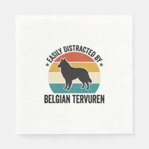 Belgian Tervuren Vintage Dog Lover Shirt Design_1 Napkin
