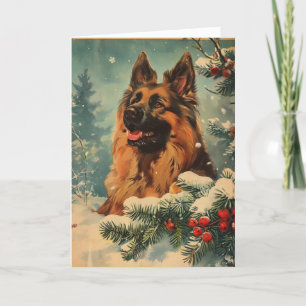 Belgian Tervuren vintage personalised Christmas Holiday Card