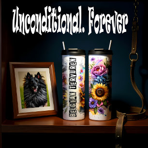 Belgian Tervuren's Floral Energy Thermal Tumbler
