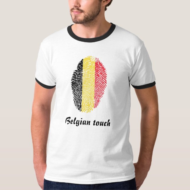 Belgian touch fingerprint flag T-Shirt (Front)