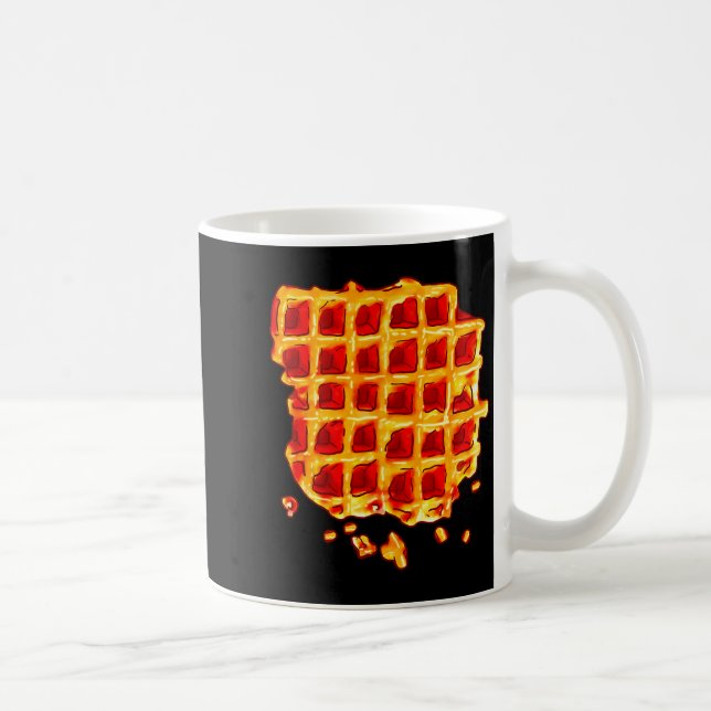 Belgian Waffle Syrup Breakfast Food Snack Waffle L Coffee Mug (Right)