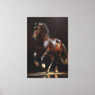 Belgian Warmblood Horse - Oil Paint Canvas Print