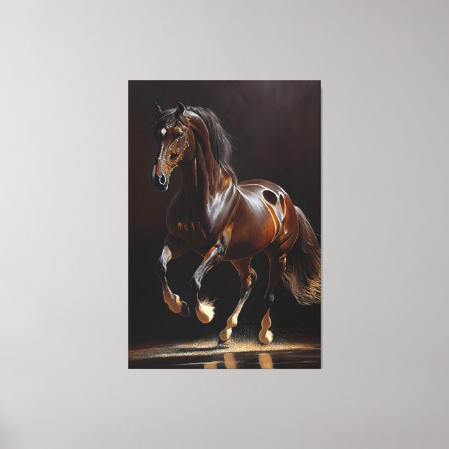Belgian Warmblood Horse - Oil Paint Canvas Print (Front)