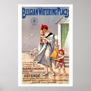 Belgian Watering Places Vintage Travel Poster
