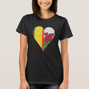 Belgian Welsh Flag Heart T-Shirt
