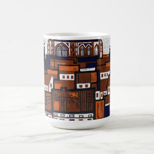 BELGIAN WOODCUT LANDSCAPE COFFEE MUG