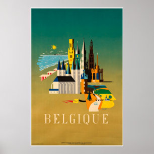 Belgique, Belgium, Travel Poster