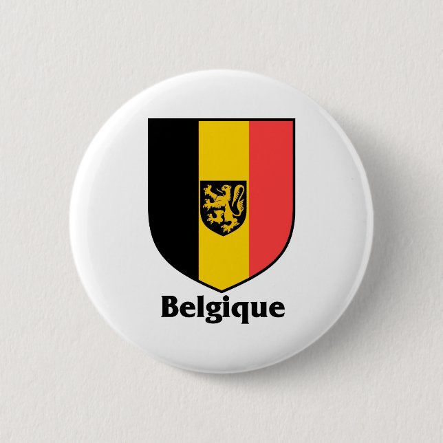 Belgique Crest / Belgium Flag 6 Cm Round Badge (Front)