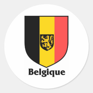 Belgique Crest / Belgium Flag Classic Round Sticker