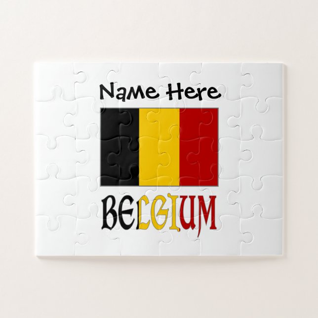 Belgium and Belgian Flag Personalized  Jigsaw Puzzle (Horizontal)