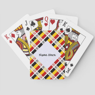 Belgium and Belgian Flag Tiled Personalised  Playing Cards