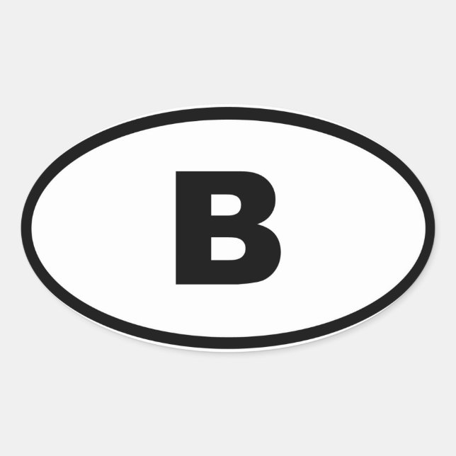 Belgium - B  - European Oval Sticker (Front)