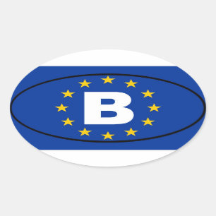 Belgium - B  - European Union Oval Sticker