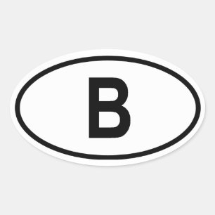 Belgium "B" Oval Sticker