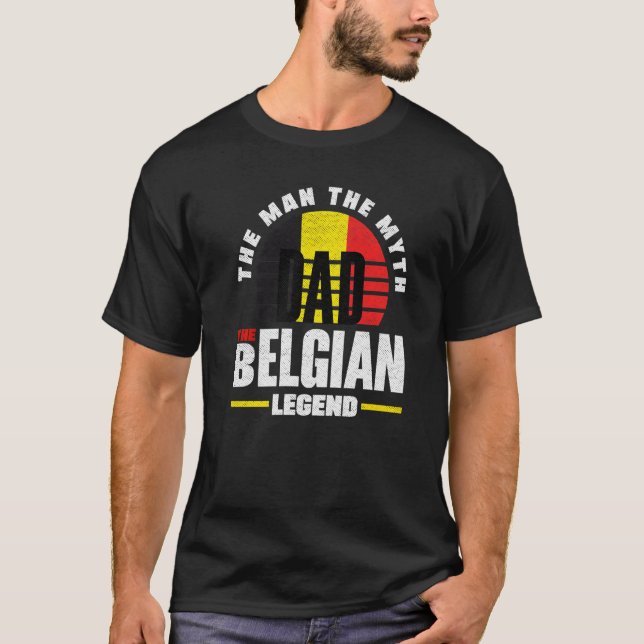 Belgium Belgian Belgium Flag Father T-Shirt (Front)