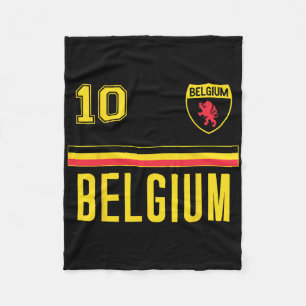 Belgium Belgian Flag #10 Footll Soccer Jersey Fleece Blanket
