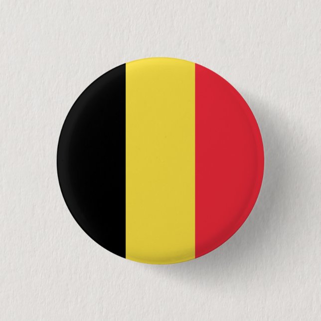 Belgium (Belgian) Flag 3 Cm Round Badge (Front)