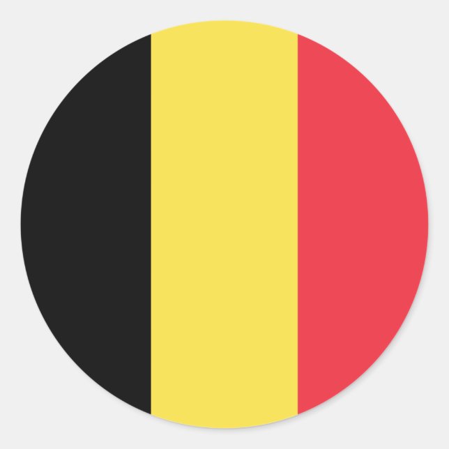 Belgium (Belgian) Flag Classic Round Sticker (Front)
