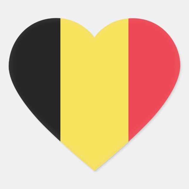 Belgium (Belgian) Flag Heart Sticker (Front)