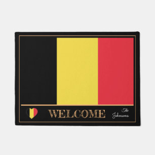 Belgium & Belgian Flag house mats /sports Welcome
