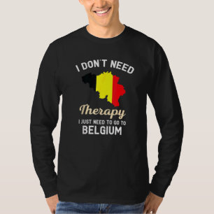 Belgium Belgian Flag Map Travel Vocation T-Shirt