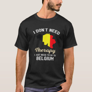 Belgium Belgian Flag Map Travel Vocation T-Shirt