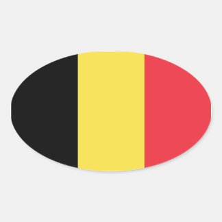 Belgium/Belgian Flag Oval Sticker