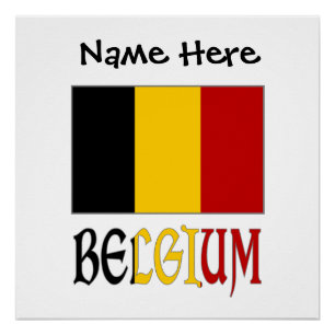 Belgium Belgian Flag Personalised Poster